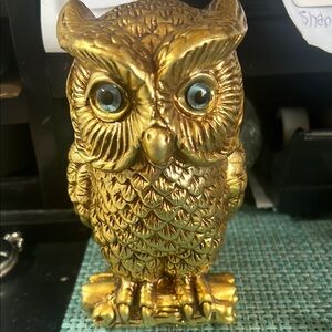 Gold Owl Figurine
